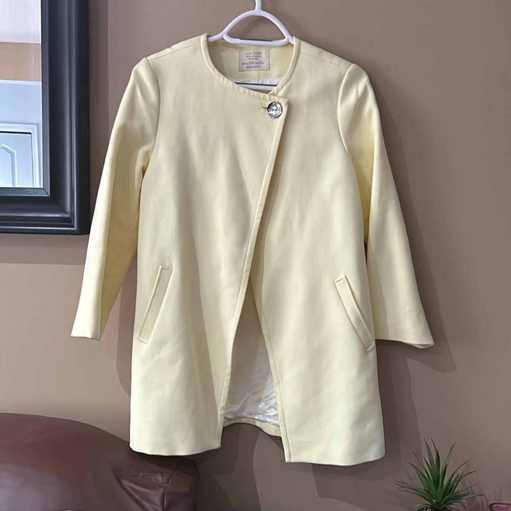 Zara Yellow Blazer with Textured Fabric